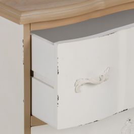 Mesita de Noche 60 x 35 x 55 cm Natural Blanco Madera de abeto Mesita de Noche 60 x 35 x 55 cm Natural Blanco Madera de abeto