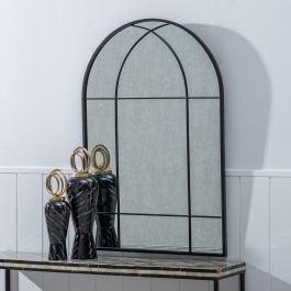 Espejo de pared 80 x 2,5 x 120 cm Negro Metal Ventana Espejo de pared 80 x 2,5 x 120 cm Negro Metal Ventana
