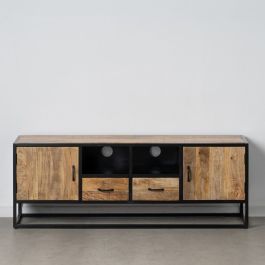 Mueble de TV MARA Natural Negro Madera Hierro 150 x 40 x 55 cm