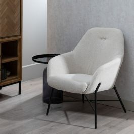 Sillón 65 x 65 x 77 cm Tejido Sintético Beige Metal Sillón 65 x 65 x 77 cm Tejido Sintético Beige Metal