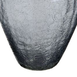 Jarrón Cristal Gris Metal Plata 20 x 20 x 30 cm