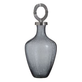 Jarrón Cristal Gris Metal Plata 23 x 23 x 47 cm Precio: 67.1550005929. SKU: S8802535