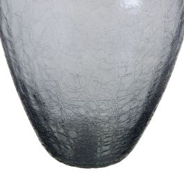 Jarrón Cristal Gris Metal Plata 23 x 23 x 47 cm