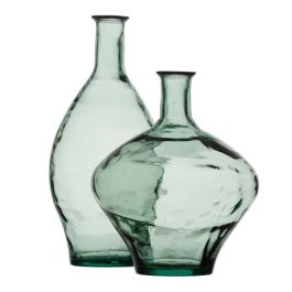 Jarrón vidrio reciclado Verde 28 x 28 x 60 cm