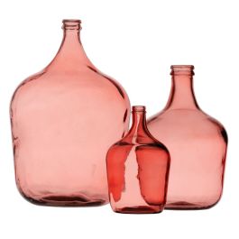 Garrafa Decorativa Rosa vidrio reciclado 18 x 18 x 30 cm