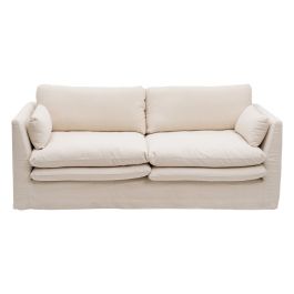 Sofá de 3 Plazas Beige Viscosa 224 x 100 x 94 cm