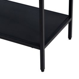 Mueble de TV 120,5 x 30 x 81,3 cm Negro Acero