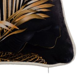 Cojín Negro Dorado Poliéster 45 x 45 cm
