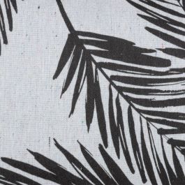 Cojín Poliéster Algodón Blanco Negro Hojas 45 x 30 cm