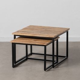 Juego de 2 mesas Negro Natural 60 x 60 x 42 cm (2 Unidades)