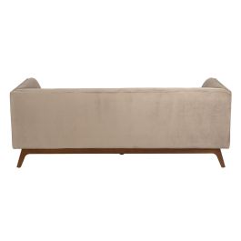 Sofá 198 x 81 x 72 cm Champán Tejido Sintético Madera Terciopelo Sofá 198 x 81 x 72 cm Champán Tejido Sintético Madera Terciopelo