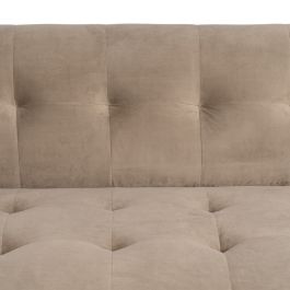 Sofá 198 x 81 x 72 cm Champán Tejido Sintético Madera Terciopelo Sofá 198 x 81 x 72 cm Champán Tejido Sintético Madera Terciopelo
