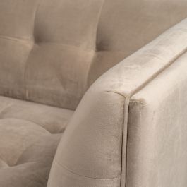 Sofá 198 x 81 x 72 cm Champán Tejido Sintético Madera Terciopelo Sofá 198 x 81 x 72 cm Champán Tejido Sintético Madera Terciopelo