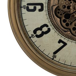 Reloj de Pared Crema Dorado Cristal Hierro 66 x 9,5 x 66 cm (3 Unidades)