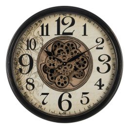Reloj de Pared Negro Crema Cristal Hierro 66 x 9,5 x 66 cm (3 Unidades)