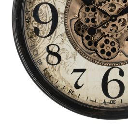 Reloj de Pared Negro Crema Cristal Hierro 66 x 9,5 x 66 cm (3 Unidades)
