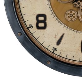 Reloj de Pared Negro Dorado Cristal Hierro 72 x 9 x 72 cm (3 Unidades)