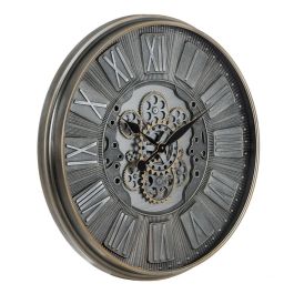 Reloj de Pared Gris Cristal Hierro 69,5 x 9 x 69,5 cm (3 Unidades)