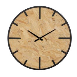 Reloj de Pared Negro Natural PVC Hierro Madera MDF 60 x 4,5 x 60 cm Precio: 77.50000027. SKU: B1F2MXHZKT