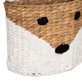 Cesto Zorro Blanco Negro Beige Fibra natural 30 x 11 x 33 cm