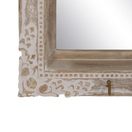 Espejo de pared Blanco Beige Cristal Madera de mango Madera MDF Vertical 61 x 10,79 x 38 cm