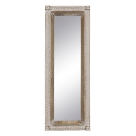 Espejo de pared Blanco Natural Cristal Madera de mango Madera MDF Vertical 106,6 x 12,7 x 38 cm