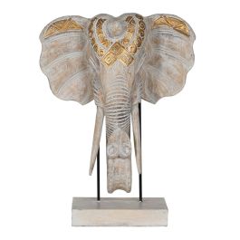 Figura Decorativa Blanco Dorado Natural Elefante 44 x 16 x 57 cm Precio: 92.9900004. SKU: B15XGAS3XF