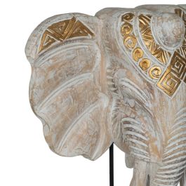 Figura Decorativa Blanco Dorado Natural Elefante 44 x 16 x 57 cm