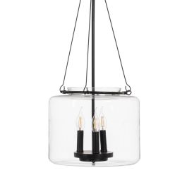 Lámpara de Techo Negro Cristal Hierro 220-240 V 35 x 35 x 72 cm