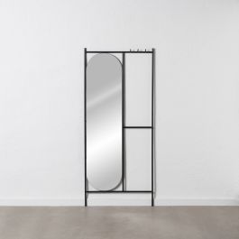 Perchero de Pie Negro Hierro Espejo 70 x 4 x 160,5 cm