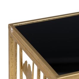 Juego de 2 mesas Negro Dorado Hierro 100 x 30 x 80 cm (2 Unidades)