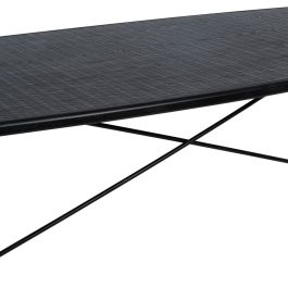 Mesa de Comedor OSLO Negro Natural Madera Hierro Madera MDF 179 x 90 x 75 cm