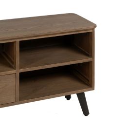 Mueble de TV Negro Natural Hierro Madera de abeto 150 x 41 x 59 cm