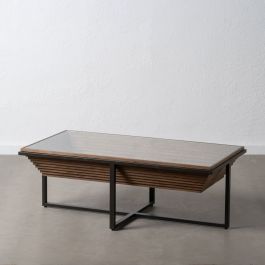 Mesa de Centro Negro Natural Hierro Madera de abeto 120 x 60 x 43,5 cm