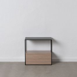 Mesita de Noche Negro Natural Hierro DMF 57 x 34 x 55 cm Mesita de Noche Negro Natural Hierro DMF 57 x 34 x 55 cm