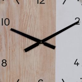 Reloj de Pared Blanco Natural Madera 60 x 60 x 5,5 cm