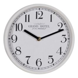 Reloj de Pared Blanco Madera Cristal 22 x 22 x 4,5 cm