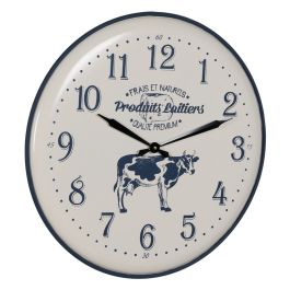 Reloj de Pared Negro Crema Hierro 62 x 62 x 6,5 cm