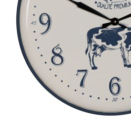 Reloj de Pared Negro Crema Hierro 62 x 62 x 6,5 cm