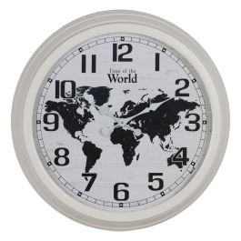 Reloj de Pared Mapamundi Blanco Negro Hierro 70 x 70 x 6,5 cm Precio: 84.95000052. SKU: B1BEMDGBKF