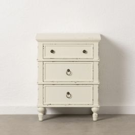 Mesita de Noche Blanco Madera de abeto DMF 51 x 32 x 66 cm