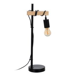 Lámpara de mesa Negro Beige Madera Hierro 220 -240 V 16 x 13 x 52 cm