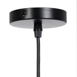 Lámpara de Techo Negro Natural Madera Hierro 220-240 V 35 x 35 cm