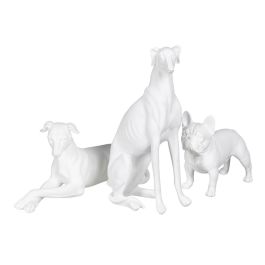 Figura Decorativa Blanco Perro 18 x 12,5 x 37 cm