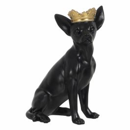 Figura Decorativa Negro Dorado Perro 17 x 11,7 x 25,5 cm