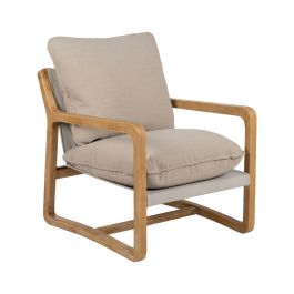 Sillón Beige Natural Madera de caucho Esponja Madera de fresno Foam 65 x 69 x 83 cm Precio: 427.79000055. SKU: B1G269VSL2