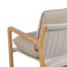 Sillón Beige Natural Madera de caucho Esponja Madera de fresno Foam 65 x 69 x 83 cm