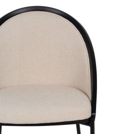 Silla de Comedor Negro Beige 54 x 47,5 x 82,3 cm