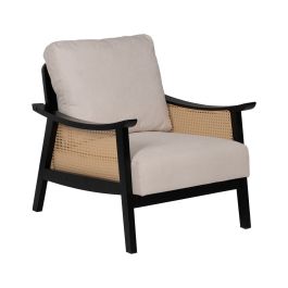 Sillón Negro Beige Polietileno Madera de caucho Madera MDF Foam 100 % poliéster 69,5 x 83 x 80 cm Precio: 384.6468996128. SKU: B145RDLJ7F