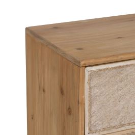 Mesita de Noche GEREL Natural Madera de abeto Madera MDF Fibra natural 46 x 37 x 76 cm